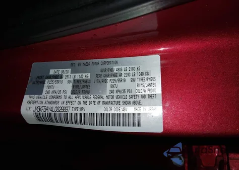 2020 Mazda Cx-5 Grand Touring Reserve z USA, uszkodzony, nr VIN JM3KFBAY4L0829897